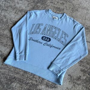 Y2K Hollister Los Angeles SoCal USA Baby Blue Crewneck Sweatshirt
